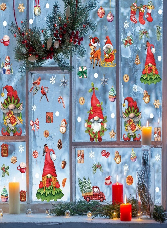 BLESOUYI Christmas Window Clings Decals Xmas Stickers Christmas Party Decorations Gnomes Window Clings for Home School Office Party Supplies - Image 5